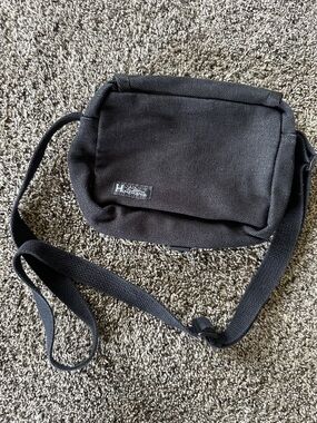 Hempmania Hemp Organic Black Crossbody Shoulder Bag with Adjustable Strap